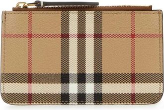 Burberry Check Strap Coin Case - Dames - Portefeuilles - Veelkleurig - ONE Size - Katoen - Accessoires
