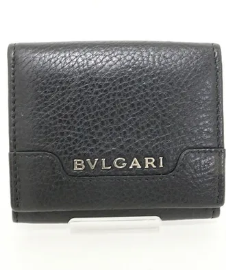 Bulgari Black Leather Coin Purse/Coin Case (Pre-Owned)