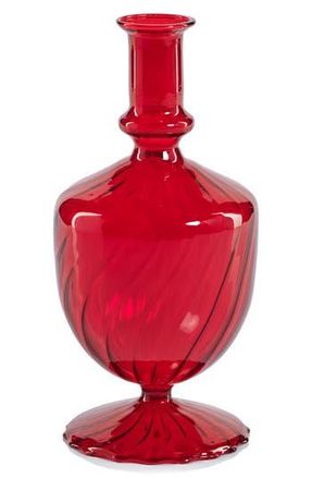 Zodax Vellum Spiral Footed Glass Vase in Red at Nordstrom Rack