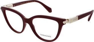 Ferragamo Ladies Red Rectangular Eyeglass Frames Sf2974