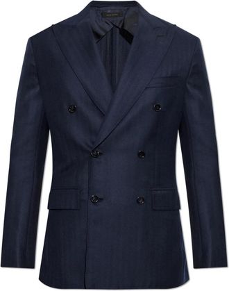 Brioni Cashmere Blazer - Heren - Blazers - Blauw - L - Kasjmier - Jassen
