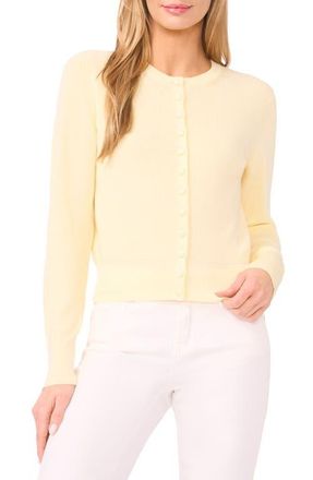 CeCe by Cynthia Steffe Rib Cardigan in Lemon Drop at Nordstrom, Size X-Large