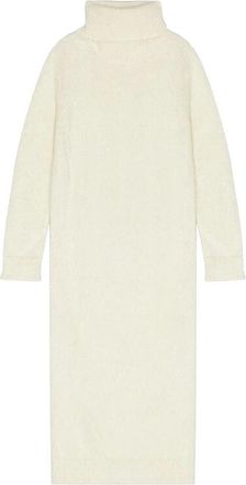 Saint Laurent Stijlvolle Gebreide Jurk met Hoge Hals - Heren - Kleedjes - Wit - S - Wol - Kleedjes