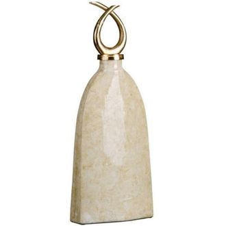 Bigbuy Vase - Decorative - 24 x 13 x 64 cm - Golden Glass - White Metal - Contemporary Style