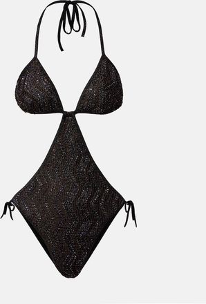 Missoni Wave halterneck lam&eacute; swimsuit