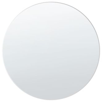 Beliani Espejo De Pared De Vidrio Plateado 80 Cm Marco Accesorio Decorativo Annemasse
