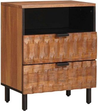 vidaXL Armario De Noche Marr&oacute;n 50 X 33 X 62 Cm Madera De Mango Maciza Vidaxl