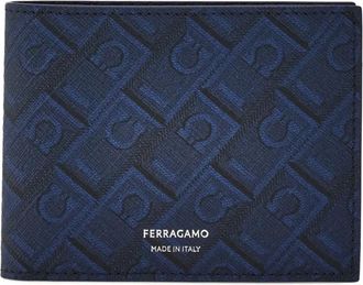 Ferragamo monogram print wallet - men - Fabric/CALFSKIN/Fabric - One Size - Blue