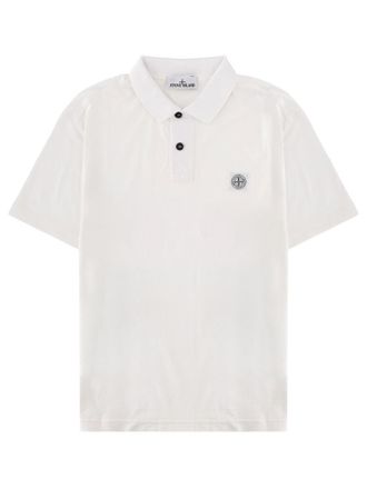 Stone Island Neutrals Regular Fit Logo Patch Cotton Polo Shirt