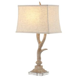 Jonathan Y Designs Antler 29.5 Rustic Resin/Crystal LED Table Lamp in Beige at Nordstrom