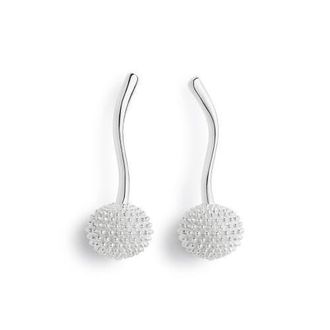 Toolally Pom Pom Drop Earrings in Sterling Silver at Nordstrom, Size Small