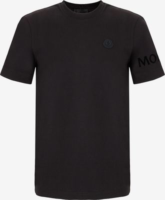 Moncler Besticktes Jersey-Rundhalsshirt