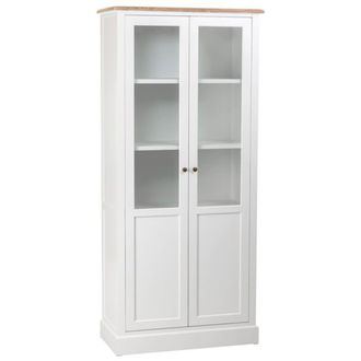 Wanderlust Deco Vitrina de madera de 2 puertas blanco