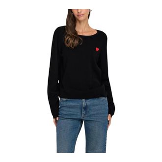 Jacqueline de Yong JACQUELINE de YONG, Round-neck Knitwear, female, Black, Size: M Round Neck Long Sleeve Knitwear