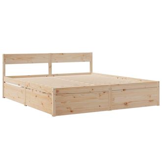 vidaXL Vidaxl - Estructura De Cama Sin Colch&oacute;n Madera Maciza De Pino 200x200 Cm