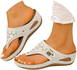 Generic Sandals for Women Womens Sandals & Slides Orthopedic Arch Support Flip Flops Toe Post Slides for Women UK Wide Fit Summer Shoe Non-Slip Beach Shoes To