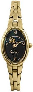 Peugeot Sun Moon Oval Link Bracelet Watch- 30x25MM in Black at Nordstrom