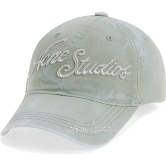 Acne Studios Carliy Venice Embroidered Logo Baseball Cap in Fog Grey at Nordstrom