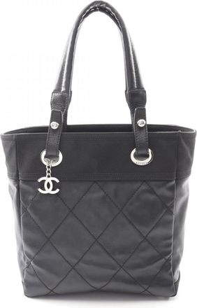 Chanel Black Coated Canvas Tote Bag (Pre-Owned)