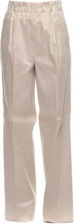 Nine In The Morning Sabbia Cara Broek - Dames - Wijde Broeken - Beige - W25 - Katoen - Broeken
