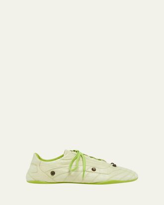 Balenciaga Mens Zen Slim Studded Leather Low-Top Sneakers