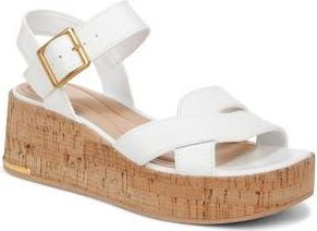 Franco Sarto Tilly Ankle Strap Platform Wedge Sandal in White at Nordstrom Rack, Size 9.5
