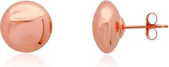 MAX + STONE Solid 14k Rose Gold Half Button Earrings with Gold Butterfly Back 4MM-8MM