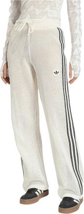 adidas Knitted Crochet Firebird Trainingsbroek - Dames - Trainingsbroeken - Wit - L - Polyester - Fitness