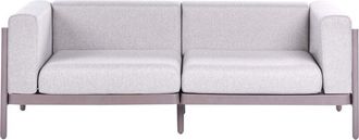 Beliani 2 Seater Garden Sofa Taupe Synthetic Frame Outdoor with Cushions Modern Style FERRETTI