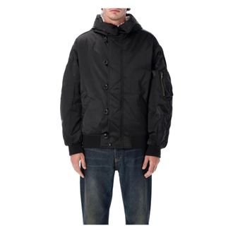 Isabel Marant Isabel Marant, Winter Jackets, male, Black, Size: XL Quilted Black Coat with Faux-Shearling Hood