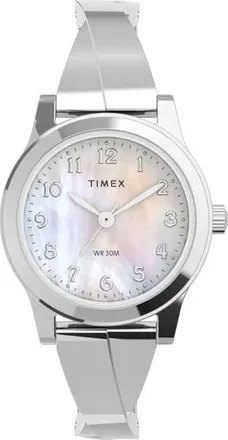 Timex Womens Pearl White Dial Watch