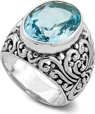 Samuel B. Sterling Silver & Semiprecious Stone Filigree Ring in Blue at Nordstrom Rack, Size 8