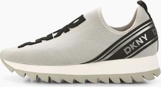 DKNY Womens Abbi Slip On Trainers - Silver - Size: 5.5