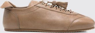 Fabiana Filippi Sneakers low top in pelle liscia con nappe e punta tonda