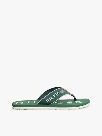 Tommy Hilfiger Logo Embroidery Webbing Strap Flip-Flops