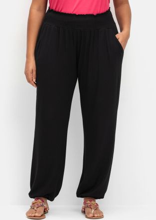 Sheego Schlupfhose SHEEGO, Damen, Gr. 40, Normalgr&ouml;ssen, schwarz, 95% Viskose, 5% Elasthan, unifarben, Hosen Schlupfhose