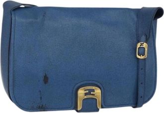 Fendi Pre-owned Cross Body Bags, female, Blue, Size: ONE SIZE Pre-owned Leather Cross Body Bag