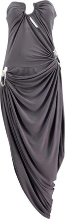 CHRISTOPHER ESBER Orica Crystal Gedrapeerde Jersey Strapless Jurk - Dames - Feestkleedjes - Grijs - XS - Kleedjes