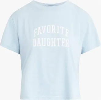 Favorite Daughter Womens Cropped Collegiate Tee In Baby Blue