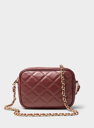 Simons Womens Quilted leather crossbody bag Exclusive collection from Italy