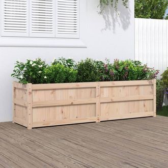 Berkfield Home Garden Planter 180x50x50 cm Solid Wood Pine in Brown | Size: 180 x 50 x 50 cm