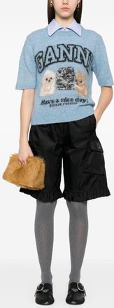 Ganni Womens Nylon Shorts - Black - Size EU 34 (Womens)