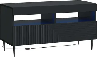 vidaXL Mueble De Tv Led Negro Madera De Ingenier&iacute;a Vidaxl