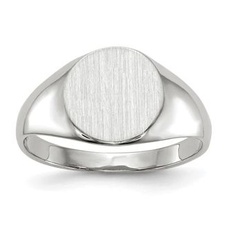 Diamond2Deal 14k White Gold Closed Back Signet Ring