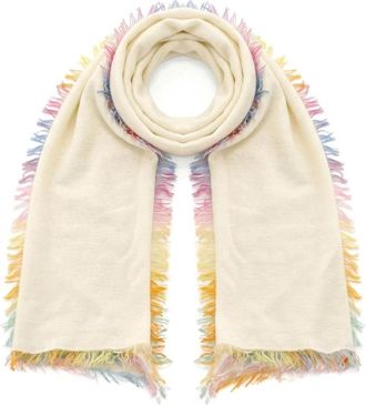 Faliero Sarti Adriana Scarf - Dames - Wintersjaals - Beige - ONE Size - Kasjmier - Accessoires