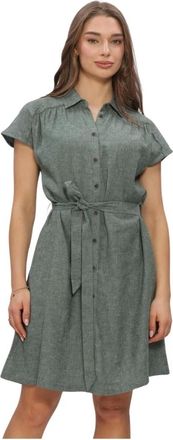 Moss Copenhagen MSCHViana Ginia SS Shirt Dress - Dames - Jurken - Groen - Maat: XL Linnen