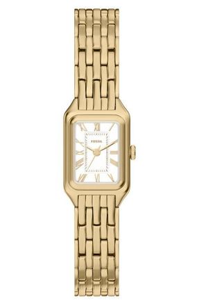 Fossil Mini Raquel Tank Bracelet Watch, 18mm x 29mm in Gold at Nordstrom
