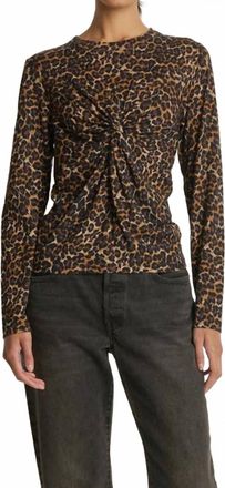 Nation Ltd Marion Twist Front Tee In Leopard