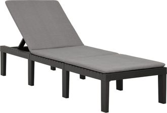 vidaXL Tumbona Con Coj&iacute;n Pl&aacute;stico Gris Antracita Vidaxl