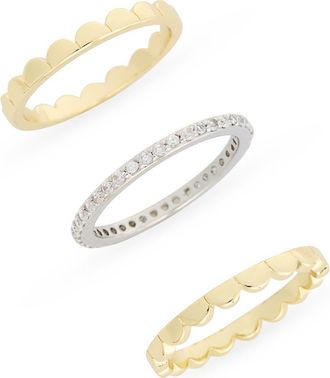 Covet Pack of 3 Assorted Stacking Rings in Two Tone at Nordstrom Rack, Size 7